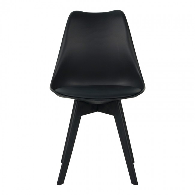 Καρέκλα Gaston I pakoworld PP-PU σε μαύρη απόχρωση 48.5x53.5x81.5εκ