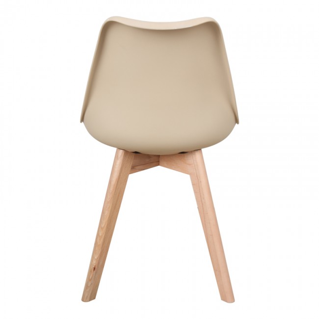 Καρέκλα Gaston pakoworld PP-PU taupe απόχρωση- φυσικό πόδι 44x52x78εκ
