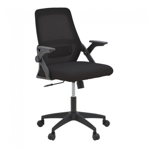 Καρέκλα γραφείου Reji pakoworld mesh ύφασμα μαύρο 58x60x89-99εκ