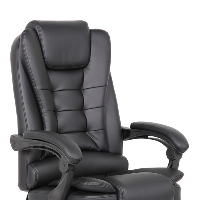 Καρέκλα γραφείου διευθυντή με υποπόδιο Acel pakoworld pu μαύρο 158x63x117.5εκ