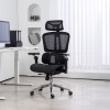 Καρέκλα γραφείου εργασίας Jeffer pakoworld mesh σε μαύρη απόχρωση 67x62x115-125εκ
