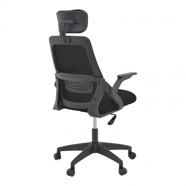 Καρέκλα γραφείου Peja pakoworld mesh ύφασμα μαύρο 58x60x107-117εκ