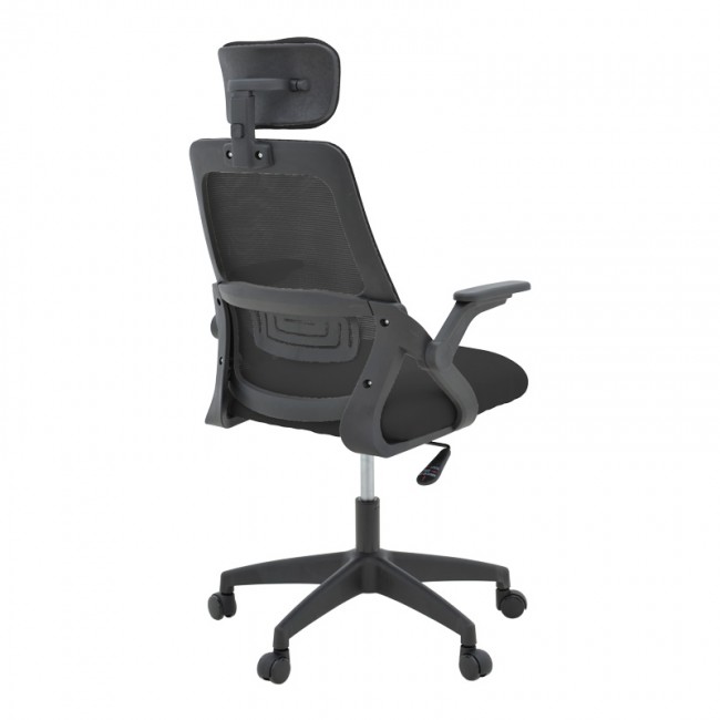 Καρέκλα γραφείου Peja pakoworld mesh ύφασμα μαύρο 58x60x107-117εκ
