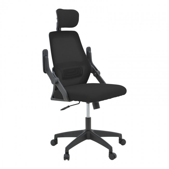 Καρέκλα γραφείου Peja pakoworld mesh ύφασμα μαύρο 58x60x107-117εκ