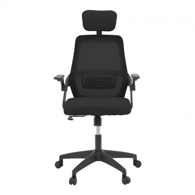 Καρέκλα γραφείου Peja pakoworld mesh ύφασμα μαύρο 58x60x107-117εκ
