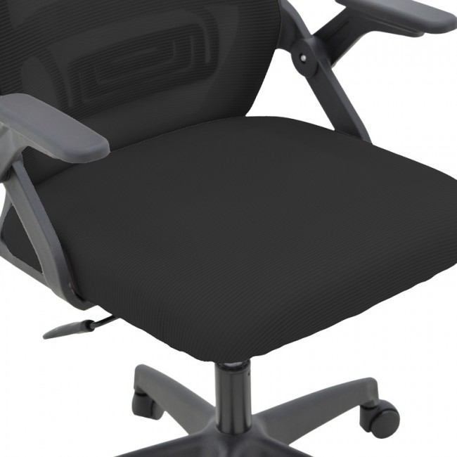 Καρέκλα γραφείου Peja pakoworld mesh ύφασμα μαύρο 58x60x107-117εκ