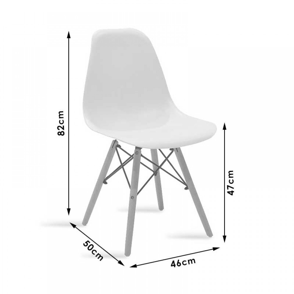 Καρέκλα Julita pakoworld PP γκρι-φυσικό πόδι 46x50x82εκ