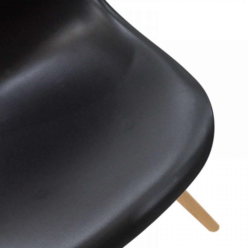 Καρέκλα Julita pakoworld PP μαύρο-φυσικό πόδι 46x50x82εκ