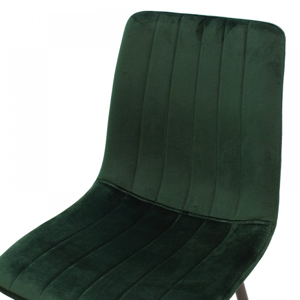 Καρέκλα Noor pakoworld σκούρο πράσινο βελούδο-μαύρο πόδι