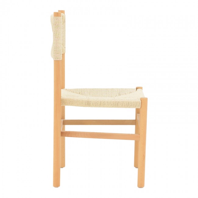 Καρέκλα Oarvine pakoworld φυσικό rubberwood-φυσικό σχοινί 46x52x88εκ