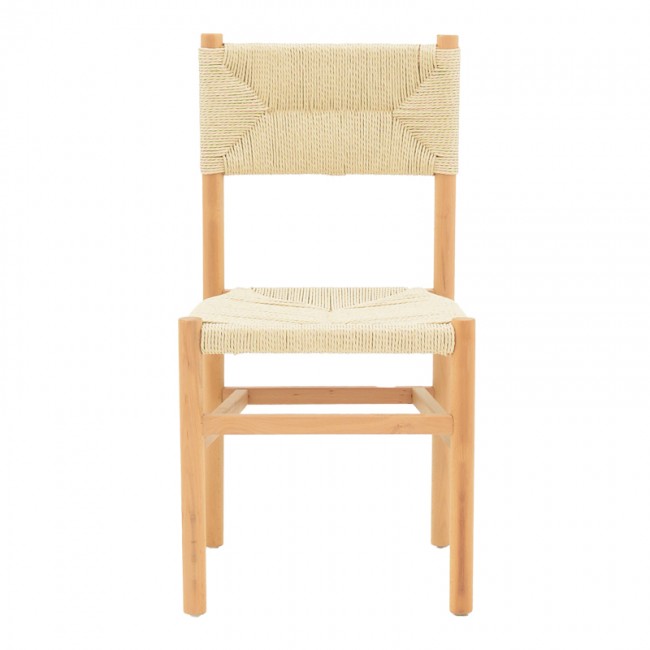 Καρέκλα Oarvine pakoworld φυσικό rubberwood-φυσικό σχοινί 46x52x88εκ