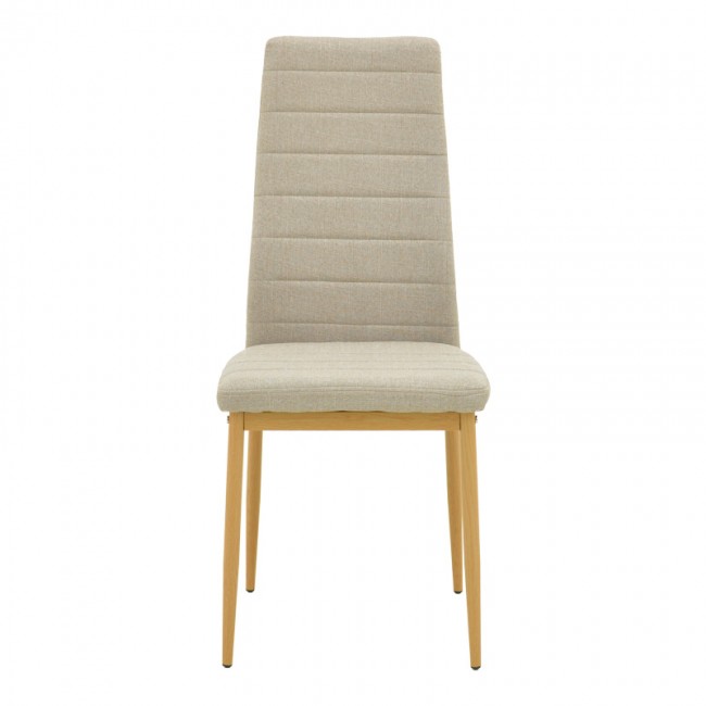 Καρέκλα Parker pakoworld μπεζ ύφασμα με μεταλλικά πόδια σε φυσική απόχρωση 39.5x48x95εκ