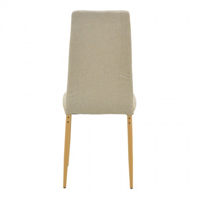 Καρέκλα Parker pakoworld μπεζ ύφασμα με μεταλλικά πόδια σε φυσική απόχρωση 39.5x48x95εκ
