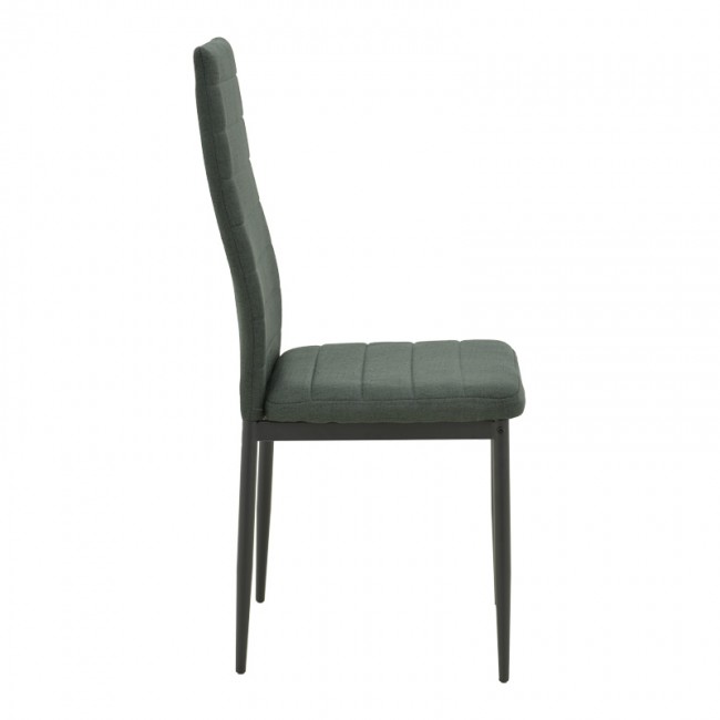 Καρέκλα Parker pakoworld ύφασμα σε ανθρακί απόχρωση με μαύρα μεταλλικά πόδια 39.5x48x95εκ