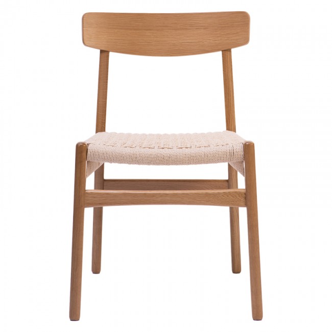 Καρέκλα Safal pakoworld oak δρυς ξύλο-έδρα εκρού σχοινί 51x50x78εκ