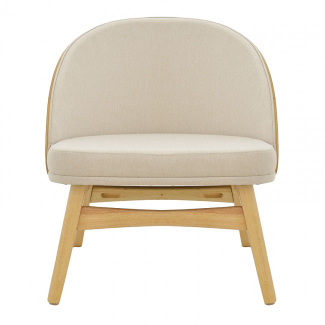 Καρέκλα Sarian pakoworld μπεζ ύφασμα-rubberwood φυσικό πόδι 69,5x71x70.5εκ