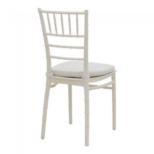 Καρέκλα Tiffany pakoworld με μαξιλάρι pp σε λευκή απόχρωση 40x40x88εκ