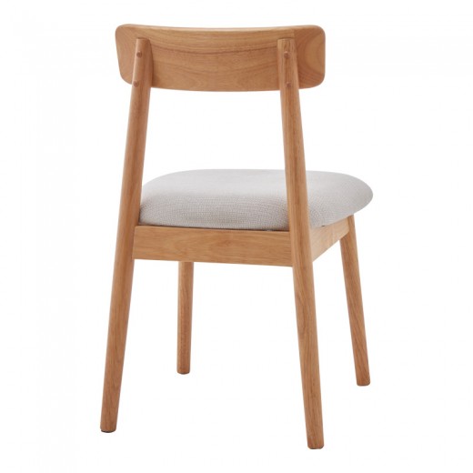 Καρέκλα Tullo pakoworld rubberwood σε φυσική απόχρωση 46x45x78εκ