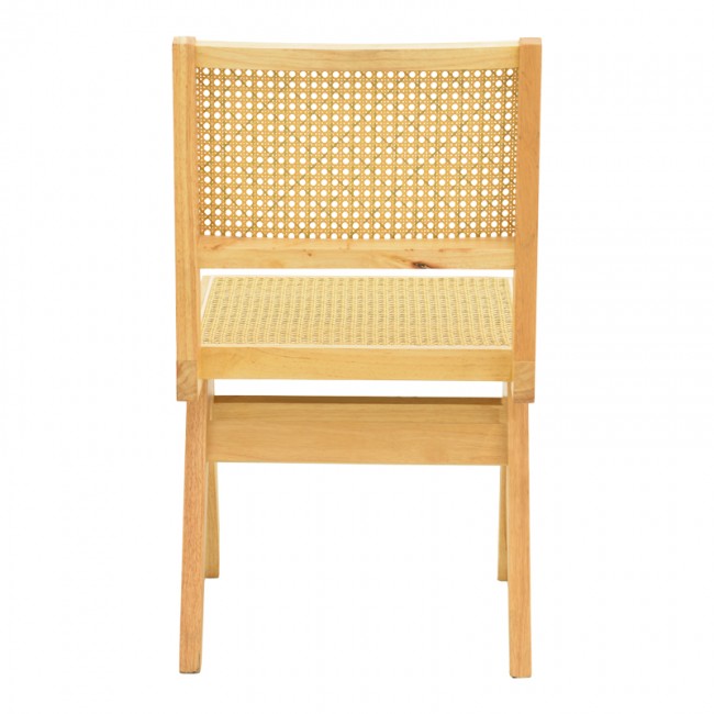 Καρέκλα Winslow pakoworld rubberwood-rattan σε φυσική απόχρωση 46x58x80εκ