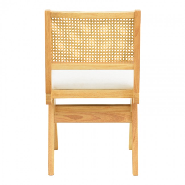 Καρέκλα Winslow pakoworld rubberwood σε φυσική απόχρωση-ύφασμα λευκό 46x58x80εκ