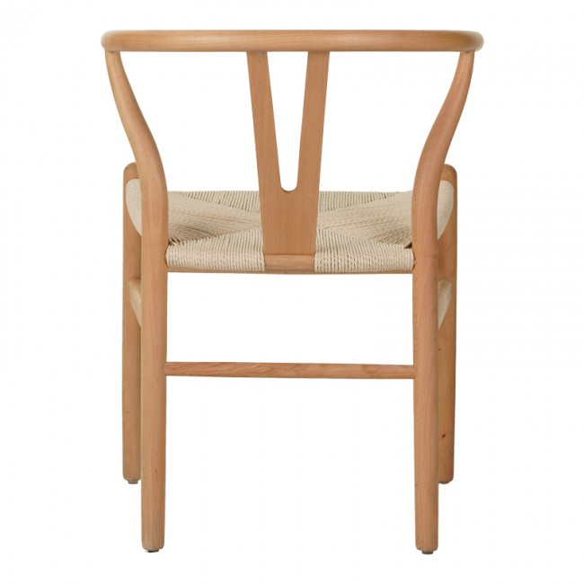 Καρέκλα Wishbone pakoworld rubberwood-σχοινί σε φυσική απόχρωση 60x51x80εκ