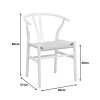 Καρέκλα Wishbone pakoworld rubberwood-σχοινί σε λευκή απόχρωση 53.5x57x74εκ
