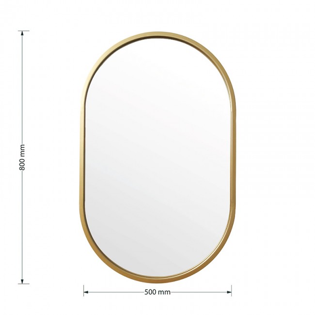 Καθρέπτης Ellipse pakoworld χρυσό 50x2x80εκ