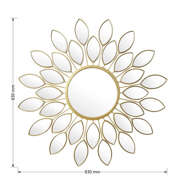 Καθρέπτης Flower pakoworld χρυσό 83x2.5x83εκ