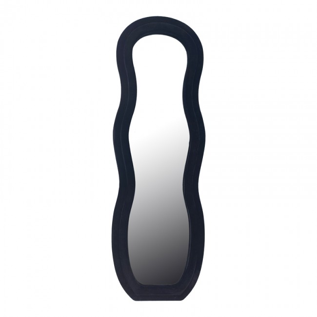 Καθρέπτης Glinde Inart βελούδο σε μαύρη απόχρωση 50x3.3x150εκ
