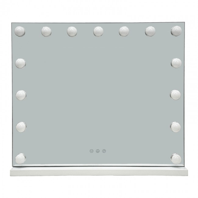 Καθρέπτης Led Hollywood Inart μέταλλο λευκό 60x12x52.3εκ