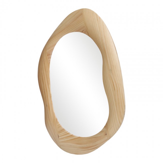 Καθρέπτης οβάλ Enola pakoworld mdf σε φυσική απόχρωση 54x2.5x80εκ