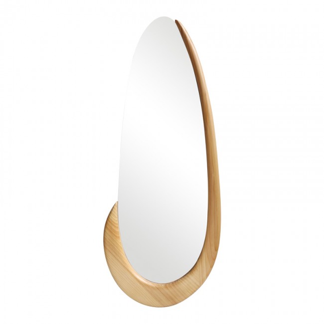 Καθρέπτης οβάλ Marly pakoworld mdf σε φυσική απόχρωση 50.5x4x127εκ