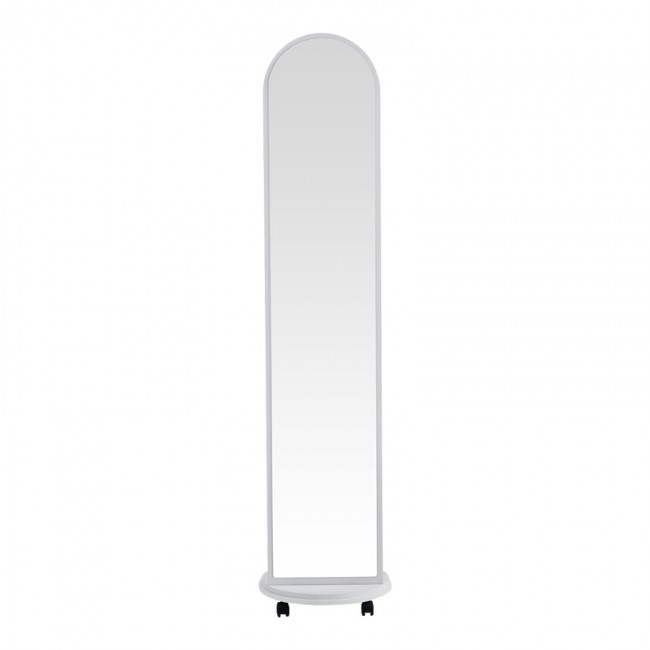 Καθρέπτης τροχήλατος Espero pakoworld mdf με ράφια σε λευκή απόχρωση Φ34x170εκ