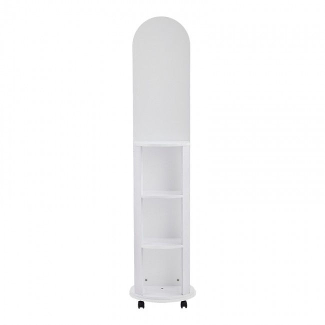 Καθρέπτης τροχήλατος Espero pakoworld mdf με ράφια σε λευκή απόχρωση Φ34x170εκ