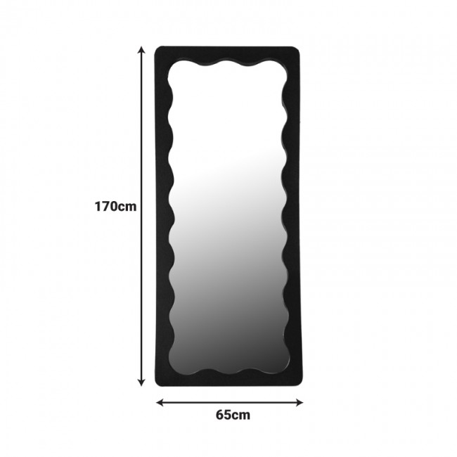 Καθρέπτης Werdy Inart ξύλο σε μαύρη απόχρωση 65x2.4x170εκ