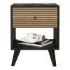 Κομοδίνο Flipter pakoworld μελαμίνης μαύρο-oak 40x40x55εκ