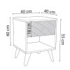 Κομοδίνο Flipter pakoworld μελαμίνης μαύρο-oak 40x40x55εκ
