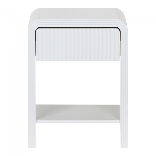 Κομοδίνο Zeplen pakoworld MDF σε λευκή απόχρωση 40x30x53εκ