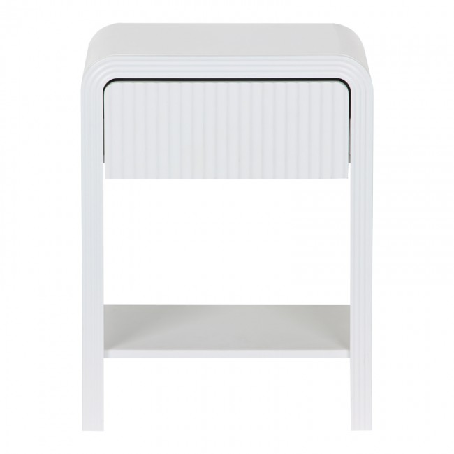Κομοδίνο Zeplen pakoworld MDF σε λευκή απόχρωση 40x30x53εκ