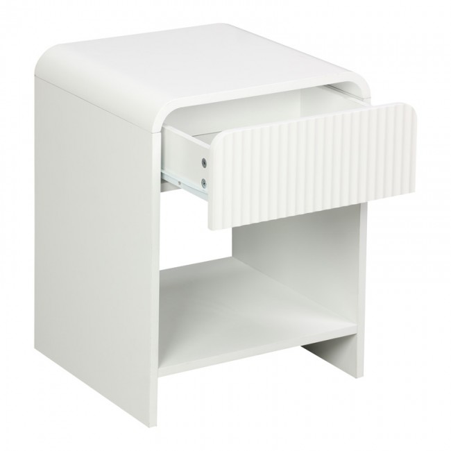 Κομοδίνο Zeplen pakoworld MDF σε λευκή απόχρωση 40x40x53εκ