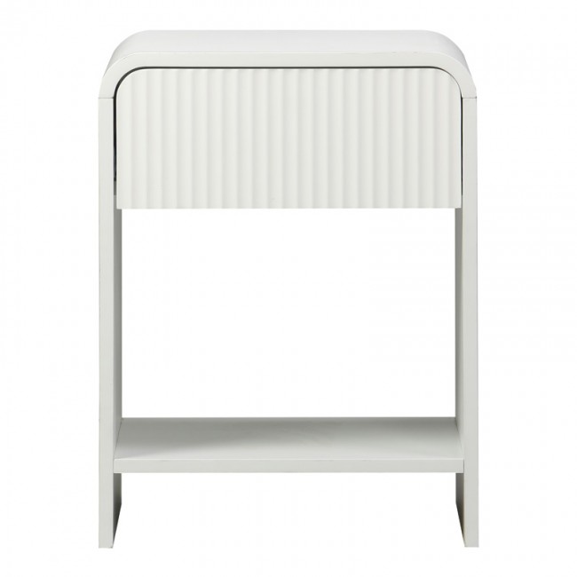 Κομοδίνο Zeplen pakoworld MDF σε λευκή απόχρωση 40x40x53εκ