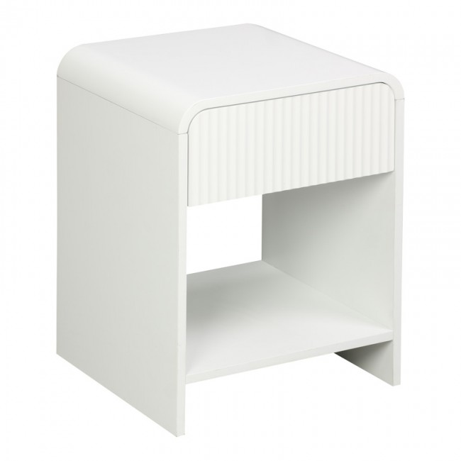 Κομοδίνο Zeplen pakoworld MDF σε λευκή απόχρωση 40x40x53εκ