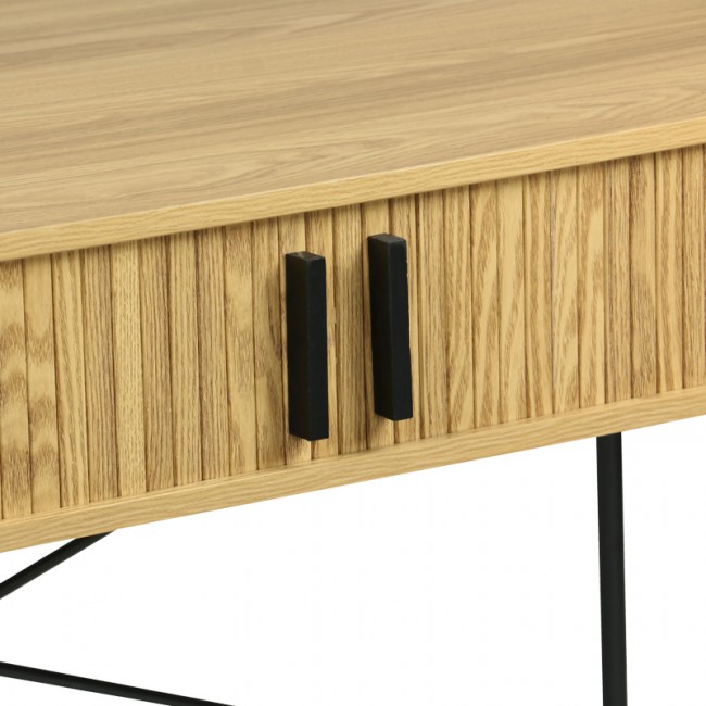 Γραφείο εργασίας Scandi pakoworld MDF/Metal σε φυσική απόχρωση με μεταλλικά μαύρα πόδια 120x60x76,5εκ