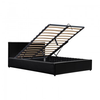 Κρεβάτι Dellia pakoworld με αποθηκευτικό χώρο pu μαύρο 120x200εκ