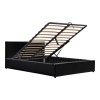 Κρεβάτι Dellia pakoworld με αποθηκευτικό χώρο pu μαύρο 150x200εκ