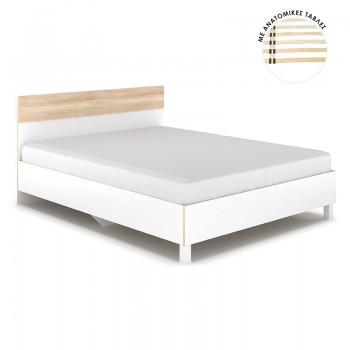 Κρεβάτι Awell pakoworld sonoma-λευκό 160x200εκ