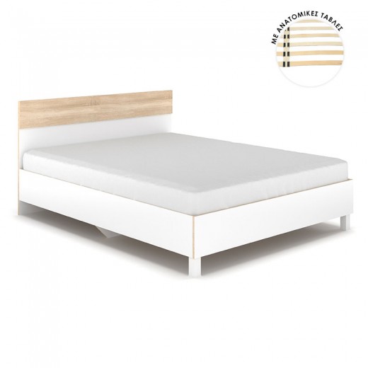 Κρεβάτι Awell pakoworld sonoma-λευκό 160x200εκ