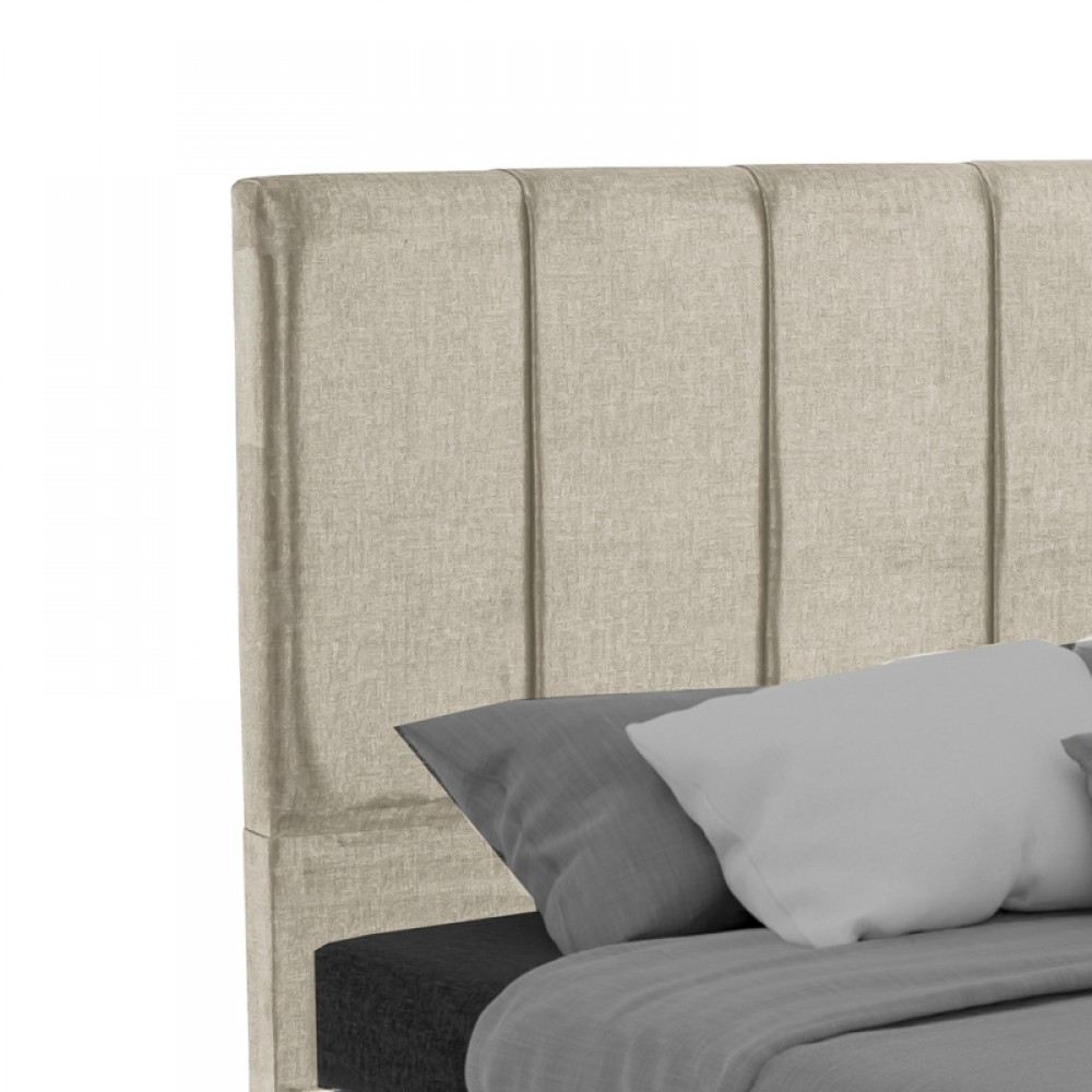 Κρεβάτι διπλό Dreamland pakoworld με αποθηκευτικό χώρο κρεμ ύφασμα 160x200εκ
