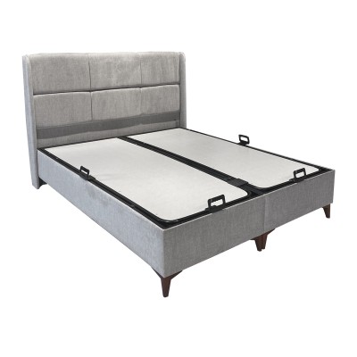 Κρεβάτι διπλό Serene pakoworld με αποθηκευτικό χώρο μπεζ ύφασμα 160x200εκ