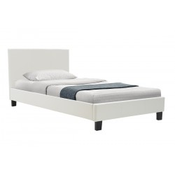 Κρεβάτι Nevil pakoworld 100x200 PU χρώμα λευκό ματ